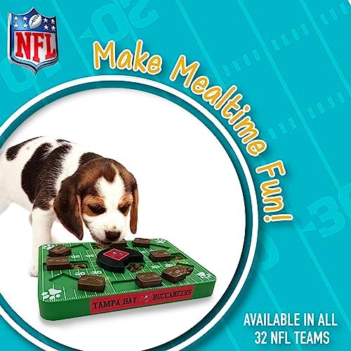 Pets First NFL Tampa Bay Buccaneers Puzzle, Interactive Dog Treat Puzzle Toy