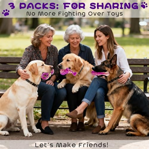 WinTour Dog Chew Toys for Aggressive Chewers, Tough Toys for 30-80lbs Dogs