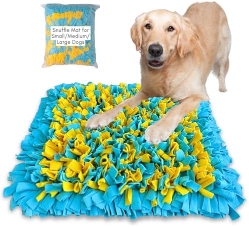 Snuffle Mat for Dogs, Sniff Mat Interactive Slow Feeding for Boredom, Mental Stimulation, Stress Relief & Natural Foraging, for Puppy Small Medium Large Dogs, 24”x20”
