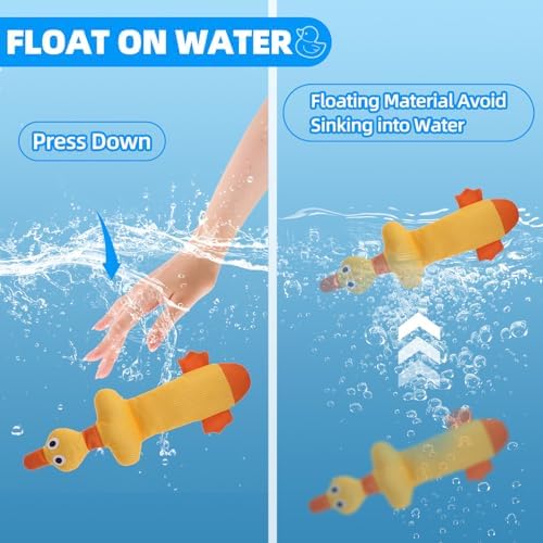 Mihachi Floating Dog Water Pool Toys 2 Pack for Swimming Pool, Interactive Crinkle Pet Puppy Chew Toys for Play and Training, Funny Duck Toy for Small Medium Large Breed, Wild & Yellow Duck