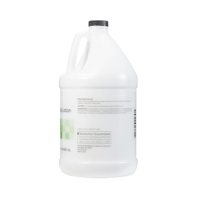 McKesson Moisturizing Hand and Body Lotion, 1 Gallon [Pack of 4] Bulk, Refill, For Dry, Crack, Sensitive Skin, Cucumber Melon Scent