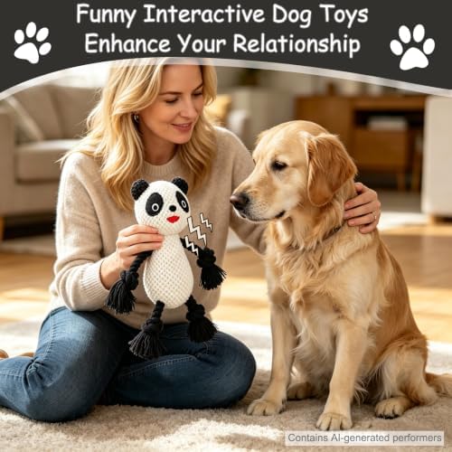 Plush Squeaky Chew Toy for Small Medium Large Dog,(White Panda)
