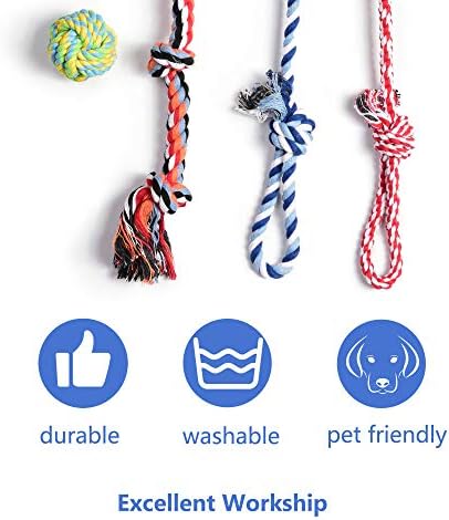 Fida Dog Rope Toys, 4 Pack Cotton Puppy Teething and Chew Toys