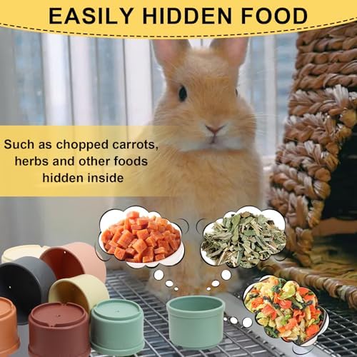 8 PCS Bunny Toys Bunny Cups Stackable Guinea Pig Stacking Cups