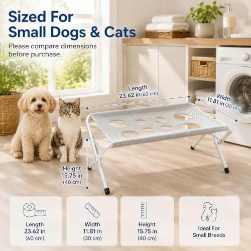 Dog Grooming Hammock Stand, Foldable Pet Bathing Stand, Pink