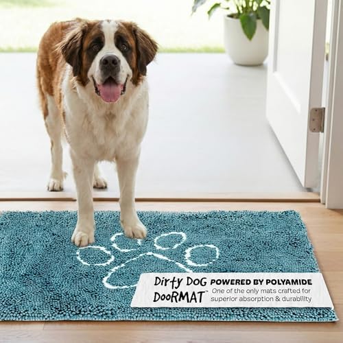 Dog Gone Smart Dirty Dog Doormat Runner - Pacific Blue, 60 x 30 Inches | Fast Drying Rug with Super Gripper Backing for Clean Floors - Absorbent Microfiber and Machine Washable Mat for Muddy Paws