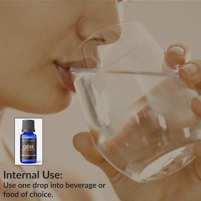 Activate Clove Essential Oil 100% Pure, Premium Grade, Undiluted, Natural, Aromatherapy & Diffuser Use 10ml