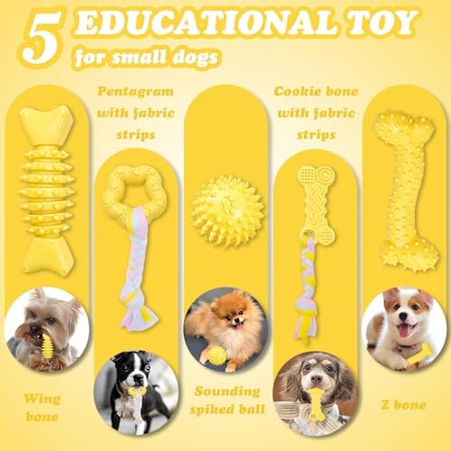 Puppy Toys - 7 Pack Puppies & Small Dogs Chew Toys for Teething,Relieves Teething Anxiety, Soft & Durable Interactive Toys, Not for Heavy Chewer