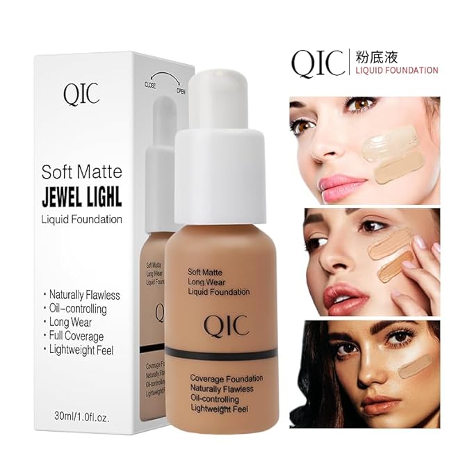 24HR Flawless Liquid Foundation Makeup - Soft Beige | Full Coverage, Weightless Matte Finish, Hydrating & Long Lasting Foundation, Transfer-Resistant, For All-Day Wear (05)