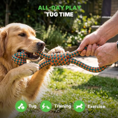 Dog Toys for Aggressive Chewers, Indestructible Dog Toys, Dog Tug Toy