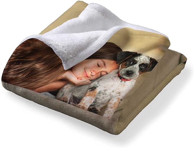 inkArts Custom Blanket with Photo, Personalized Blanket, Customized Photo Blankets, Customizable Picture Blankets, Personalized Fathers Day Blanket Gifts for Dad Baby Kid Family