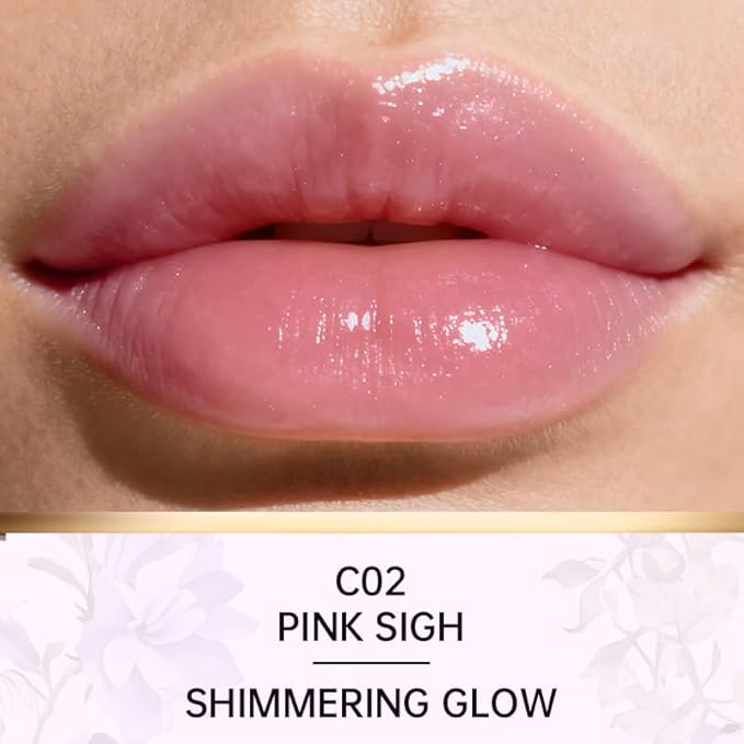 Tinted Lip Balm with Colorful Serum Core, CATKIN Cute 2-in-1 Pink Lip Balm Gloss, Moisturizing with Jojoba Oil Hyaluronic acid, Citrus Tea Flavor, Trendy Lip Care for Women & Girls - C02 Pink