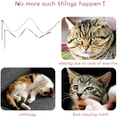 Cat Wand Toys Interactive Kitten Toys for Indoor Cats-2Pcs