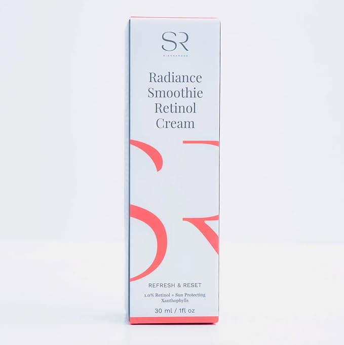 Sienna Rose Radiance Smoothie Retinol Cream, Refresh & Reset, 1.0% Retinol + Sun Protecting Xanthophylls, 30 ml / 1 fl oz