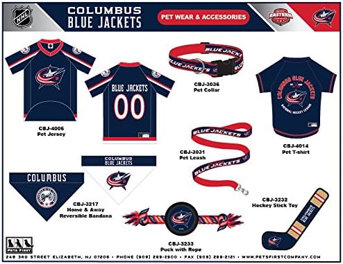 Pets First NHL Columbus Blue Jackets Collar for Dogs & Cats, Medium. - Adjustable, Cute & Stylish! The Ultimate Hockey Fan Collar!