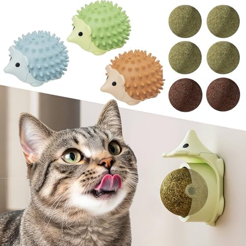 Catnip Toys with 6 Refill Catnip Balls & 3 Massage Shells