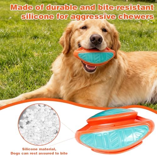 Dog Chew Toy – Durable Silicone Squeaky Toy for Dogs, Interactive Puppy Teething Toy, Dental Cleaning Chew & Fetch Toy for Small Medium Large Dogs
