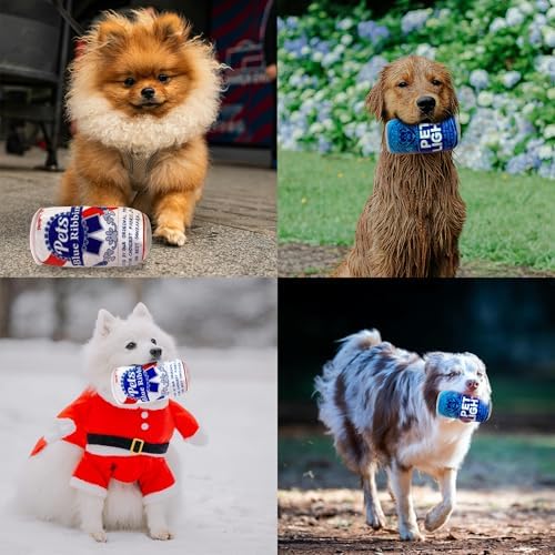 Plush Dog Toy, Squeaker Funny 2 Pack Beer Dog Toys
