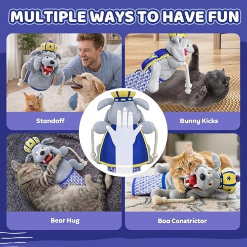 Cat Wrestling Glove, Toy with Sumo Wrestler Hand Puppet, Cat Teaser Catsumo Boredom Busting Training and Exercise Toy for Kittens, Indoor Cats