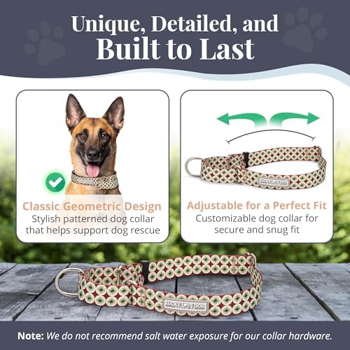 Lucky Love Dog Martingale Collar for Large Dogs No Slip Cute – Pongo, Large