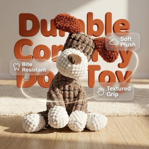Indestructible Dog Toys for Aggressive Chewers, Squeaky Plush Chew Toy，Blue