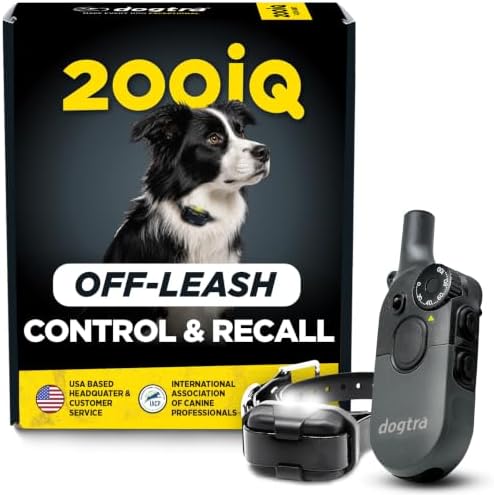 Dogtra 200iQ Professional Remote Training E Collar - 1/2 Mile, 100 Precision Levels, IPX9K Waterproof, Tone & Vibration – Seamless No-Look Control Off-Leash Confidence for Dogs 10lb+