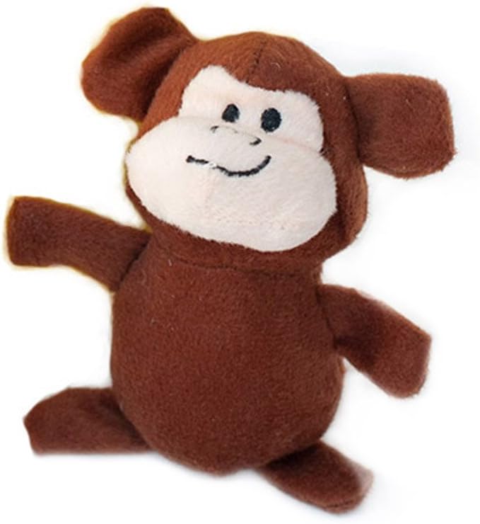 ZippyPaws Burrow Replacement Miniz Squeaky Toy for Enrichment - Monkeys