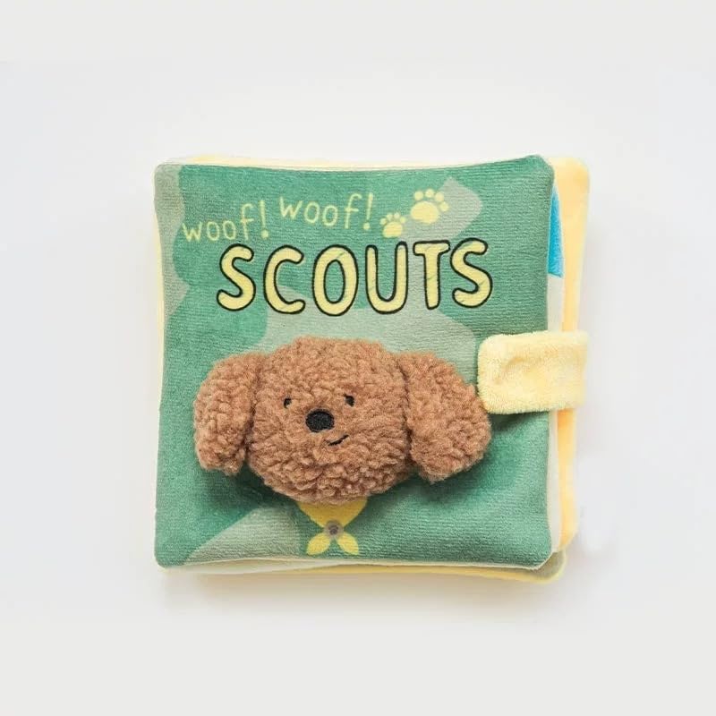 Dog Enrichment Toys, Interactive Sniff Mat Cute Slow Feeder Dog Snuffle Book Interactive Dog Toys Dog Feeding Mat Squeaky Snuffle Mat Puzzle Toys for Pet, Green