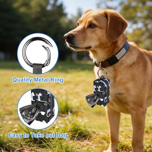 2pack Dog Poop Bag Holder Zippered Pet Waste Bags Dispenser
