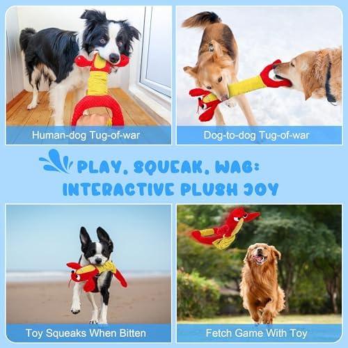 IOKHEIRA Dog Toys for Aggressive Chewers - Christmas Dog Toys Gifts for Large Dogs, Tough Durable Indestructible Dog Toys, Big Dog Chew Toys and Large Breeds, Lamb chop Dog Toy(Red)