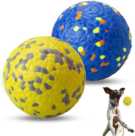 Dog Ball Toys Dog Tennis Ball for Aggressive Chewers Indestructible Bouncy Lightweight Water Toy Fetch Ball for Large Medium and Small Dog