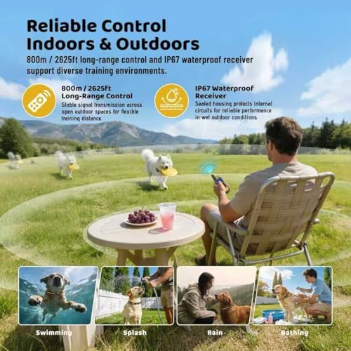 Waterproof Dog Training Collar with Remote, 3 Modes, 3300FT