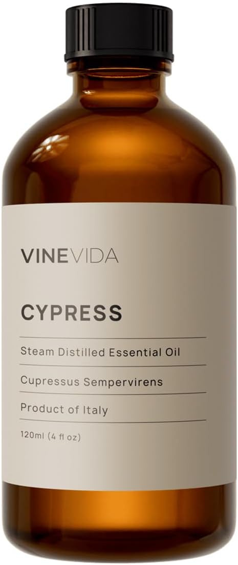 VINEVIDA Cypress Essential Oil 4 oz - Undiluted Candle Scent DIY Scents for Candlemaking Bulk Soap Making