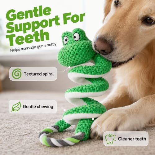 Interactive Squeaky Dog Toy, Soft Chew Tug Toy for Small Medium Dogs