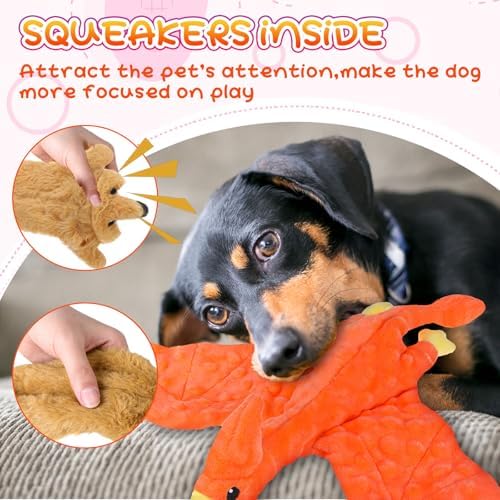 Outus 20 Pcs No Stuffing Dog Squeaky Toys Bulk, Vivid