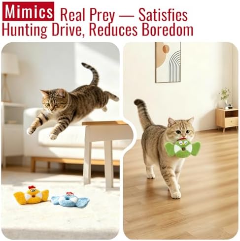 Retro Shaw Cat Toys Birds Catnip Chew Toys for Indoor Cats Kittens 3 Pack