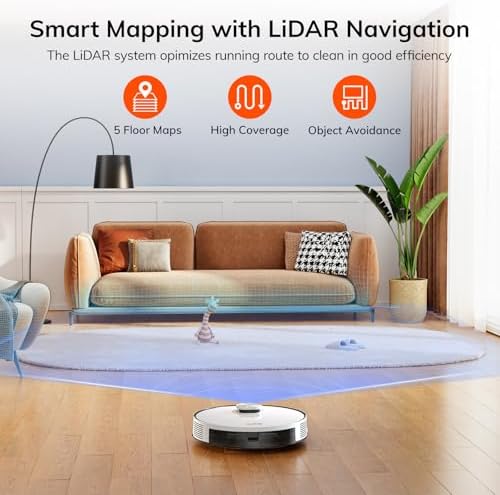 ILIFE A30s Robot Vacuum, 10000Pa Max Suction | LiDAR Navigation, Home Mapping, No-Go Zone, 150 Mins, App, Voice and Remote Control, for Hard Floor, Carpet and Pet Hair