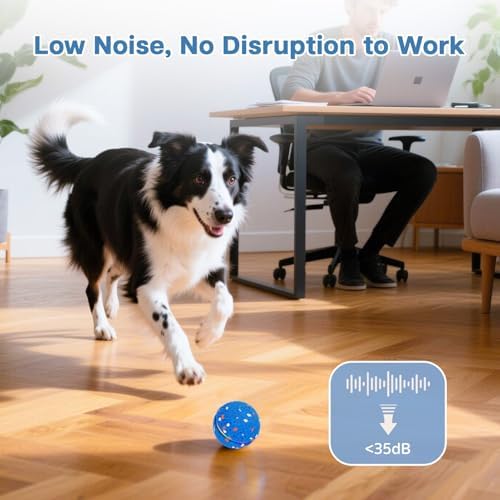Interactive Dog Ball, Smart Moving Dog Toy with Colorful Lights, 3 Interactive Modes and TPU Material, Bouncing Ball for Dogs to Keep Them Entertained
