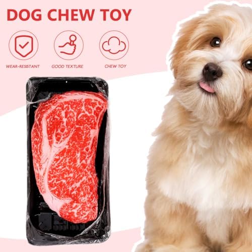 balacoo Simulated Steak Dog Chew Toy 9.05In Soft Oxford Cloth Squeaky
