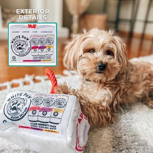 Haute Diggity Dog White Paw Grrriety Pack Puzzle + 3 Plush Squeaky Dog Toys