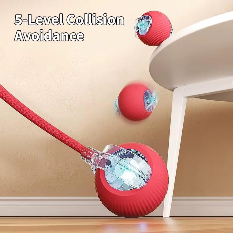 2025 Interactive Cat Toys for Indoor Cats - Toys Ball with Tail, Realistic Bird Chirping, Smart Obstacle Avoidance and Auto Restart,Cat Puzzle Toys for Bored Indoor Adult Cats and Dog (Gray)