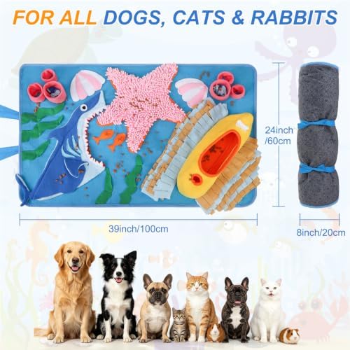BEAUTYZOO Snuffle Mat for Dogs, Interactive Puzzle Toys, Slow Feeding Mat