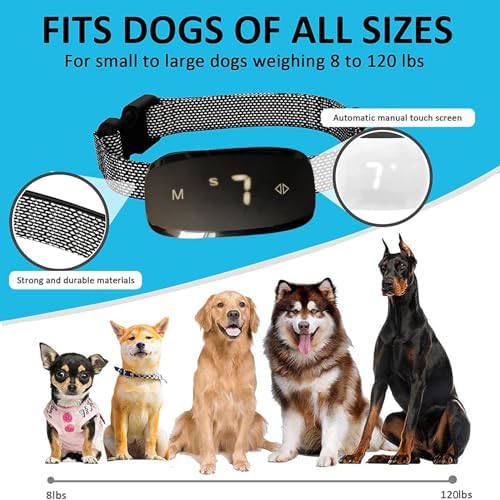 Dog Bark Collar - Automatic Anti Bark Training Device with Beep, Vibration, and Shock Modes, 7 Sensitivity Levels, IPX6 Rainproof, USB Rechargeable, for Small Medium Large Dogs