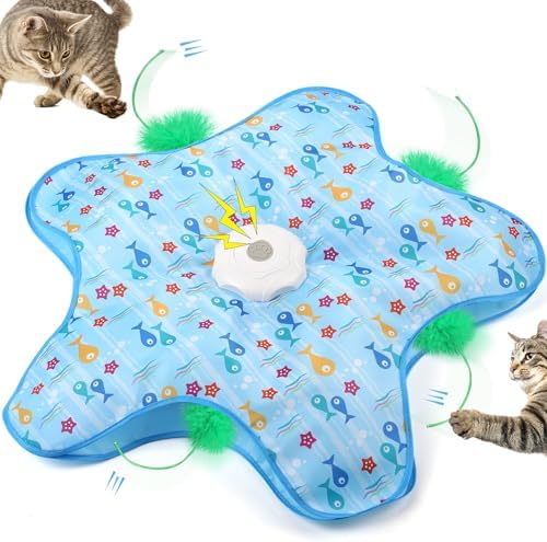 Hide-and-Seek Cat Toy Interactive, Rotating, Blue