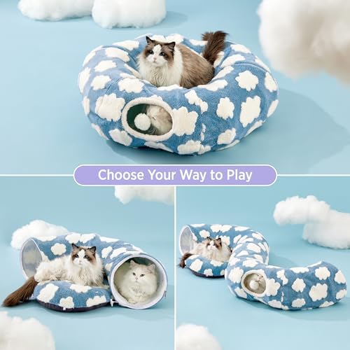 Lesure Donut Cute Jacquard Cat Tunnel Bed Kitten Toys for Puppy Bunny