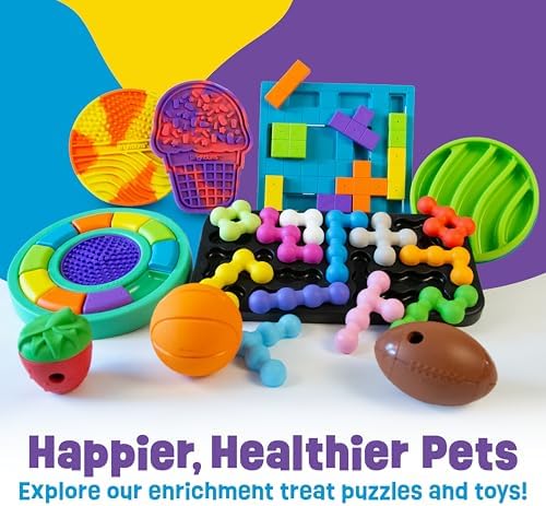 Brightkins Tough & Tumble Football Treat Dispenser - Interactive Dog Toys, Treat Dispensing Dog Toys, Puzzle Ball for Dogs, Brain Training for Dogs, Puppy Slow Feeder, Enrichment Games for Puppies