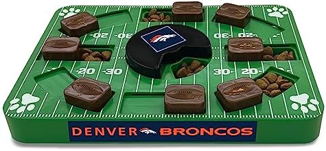 Pets First NFL Denver Broncos Puzzle, Interactive Dog Treat Puzzle Toy