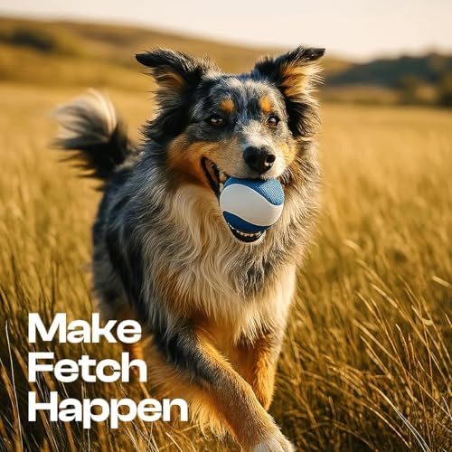 Squeaky Dog Toy – Durable Rubber Dog Ball for Medium & Large Dogs, Tough Interactive Fetch Toy for Chewers, Outdoor Training & Play Ball, Floating Water Play Gift.Ocean