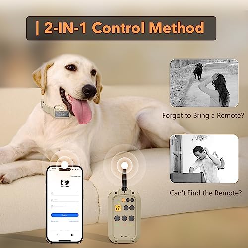 Dog Training Collar with APP Control - 2-in-1 E Collar for Dogs Training 1/2 Mile Range Bluetooth-Enabled Waterproof Dog Training Collar with Remote Control Electric Dog Collar for 15-140 Lbs Dogs