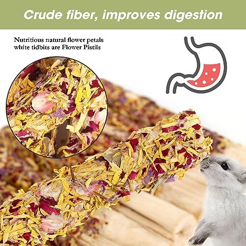 Abizoo Natural Rabbit Chew Toys, Sweet Bamboo, 10 Sticks